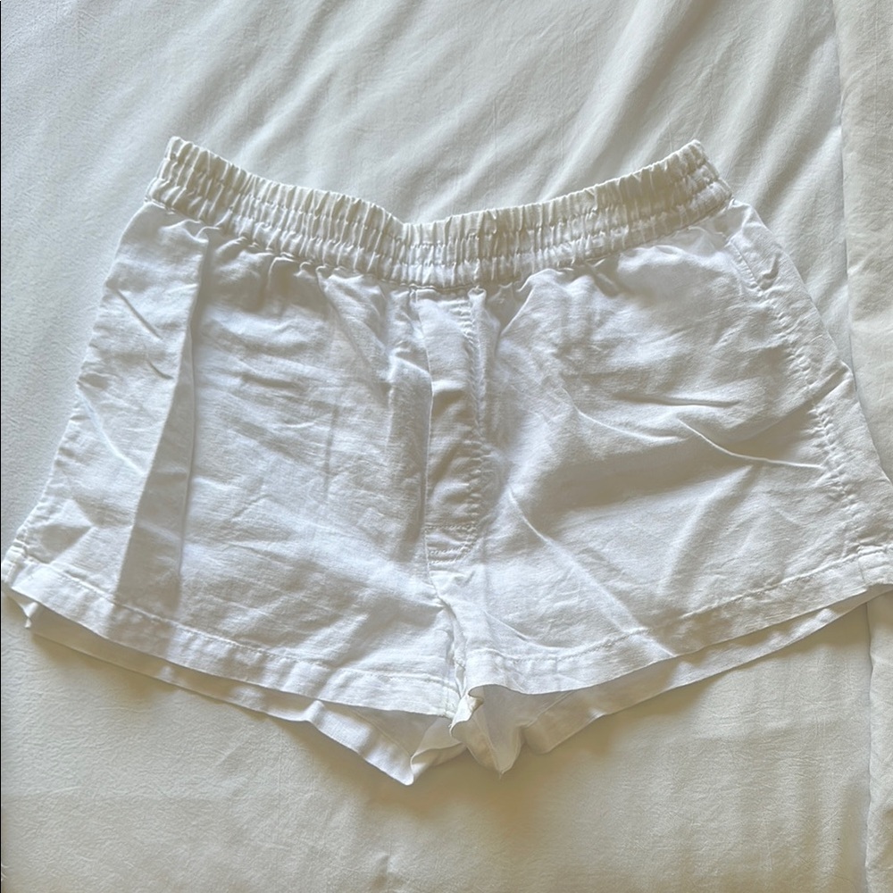 White Linen Women's Shorts